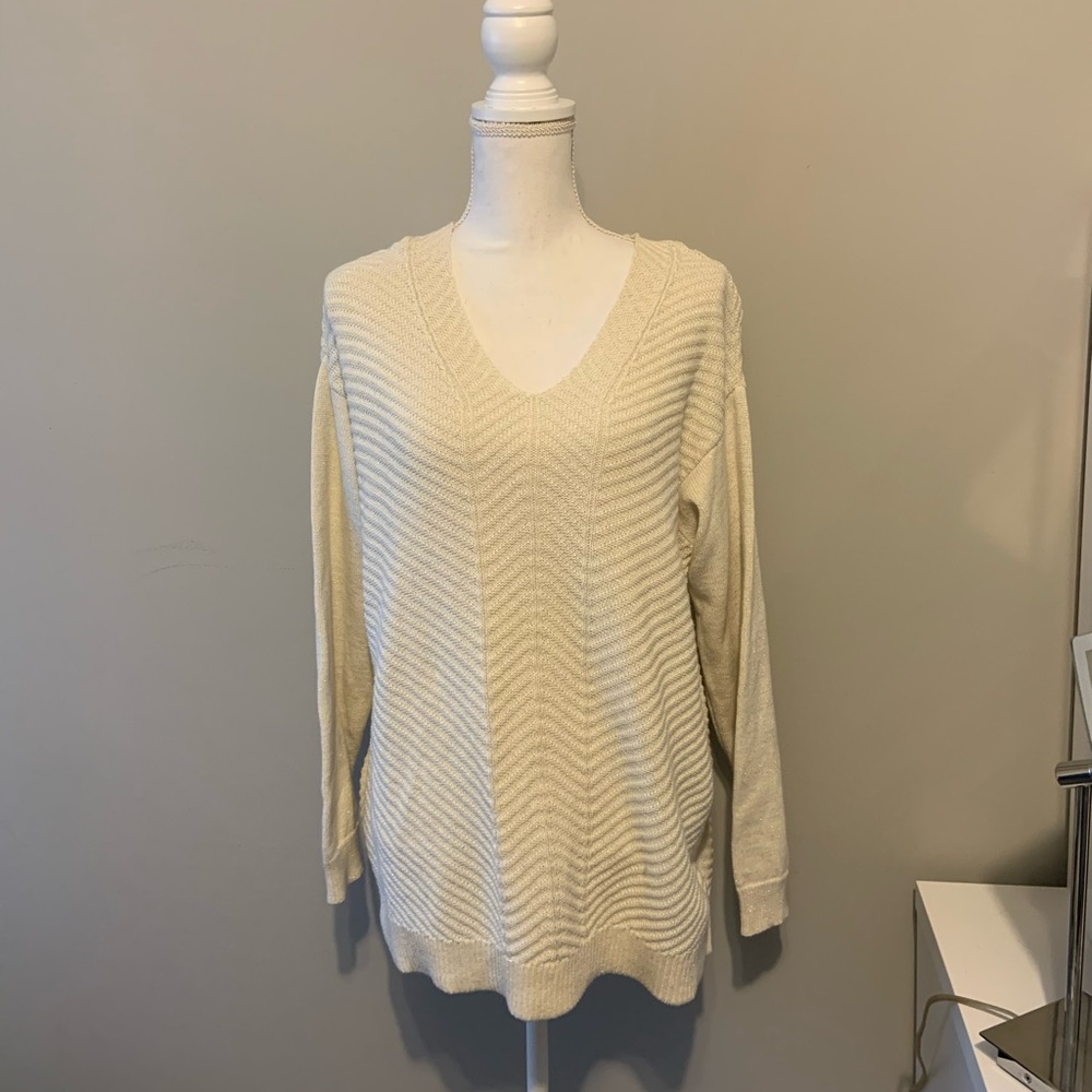 Chaps cream sweater XL